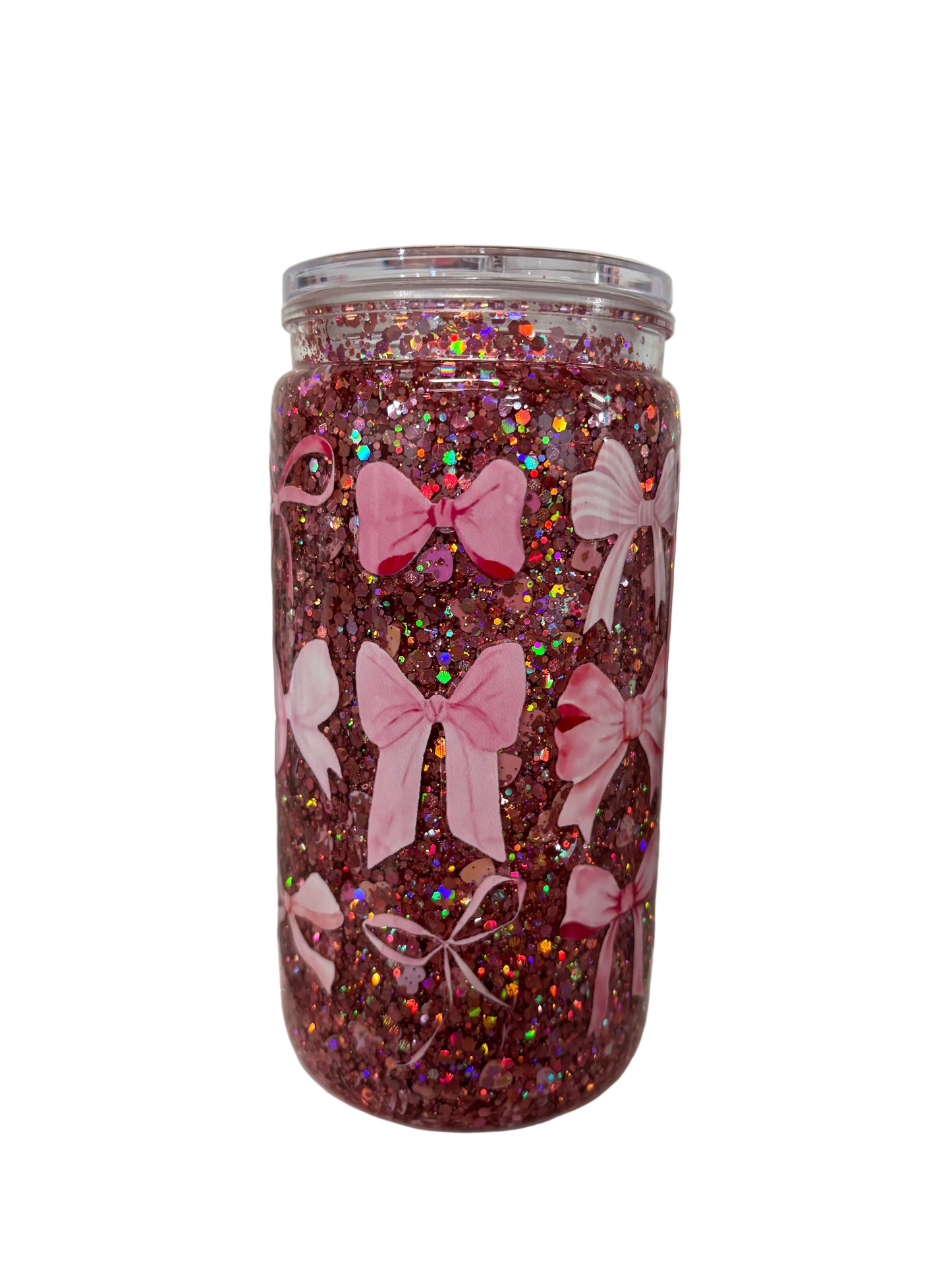 Pink bow cup! (Slow flow) 16 oz acrylic cup